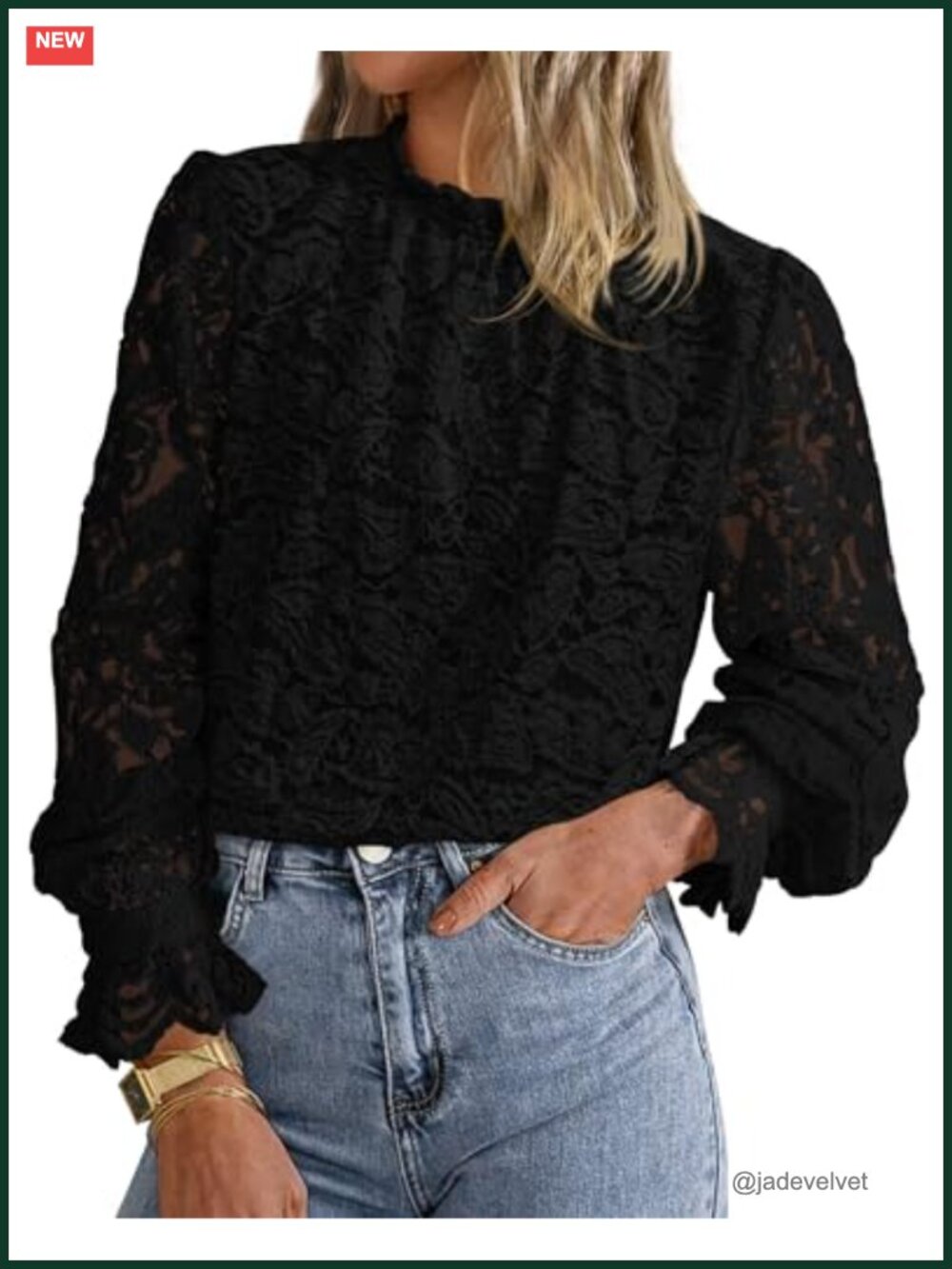 Women's Lace Long Sleeve Blouse Dressy Casual Top